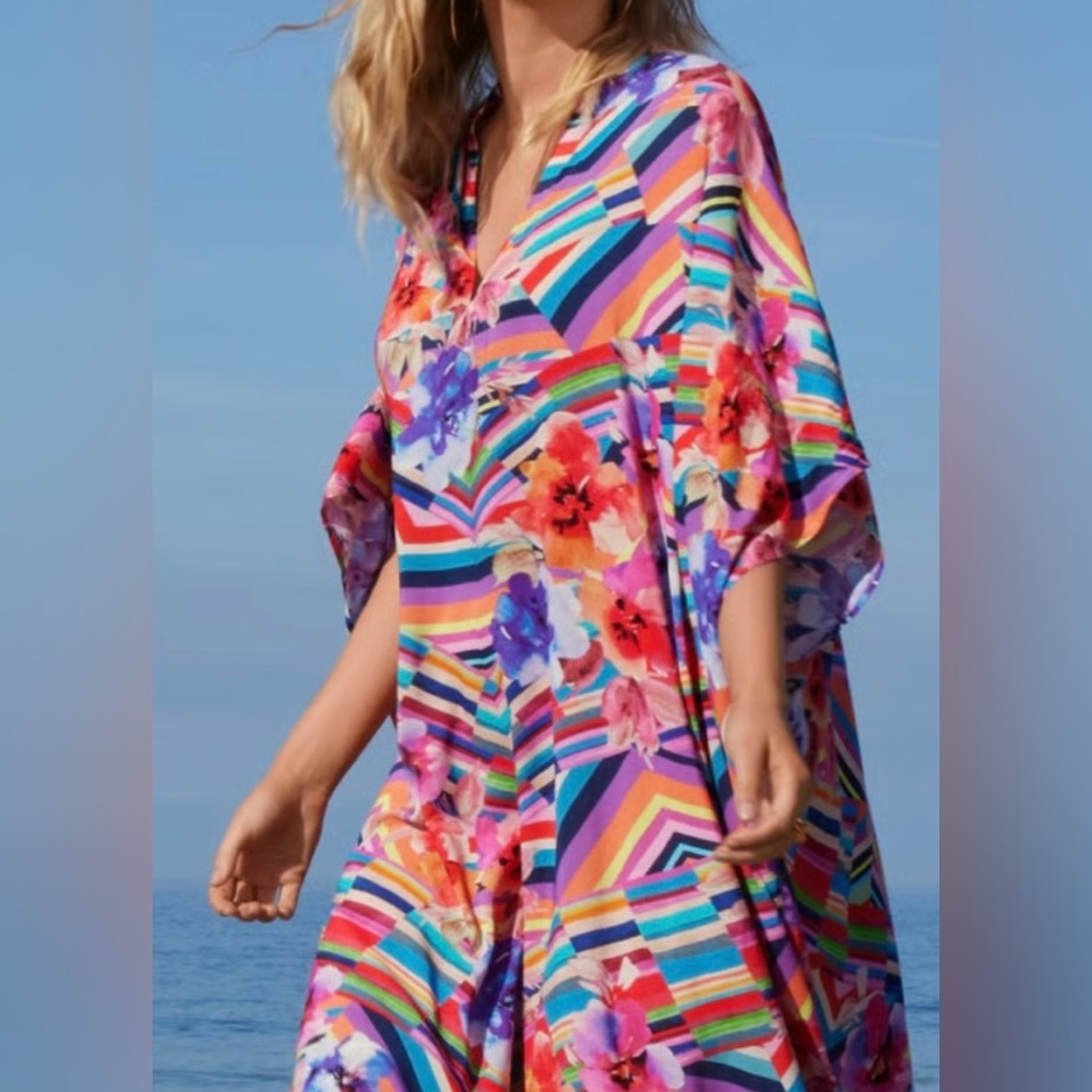 Johnny Was NWOT Summer Days Kimono swim coverup. Size L/XL - Picture 6 of 7